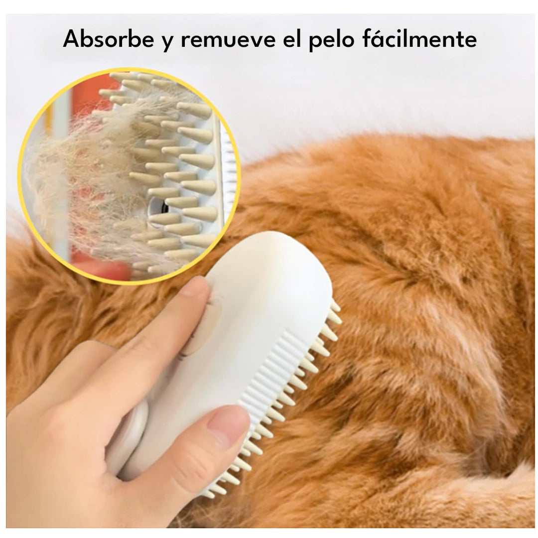 Cepillo de Vapor 3 en 1: Efecto Spa Anti-Pelos 🐾✨